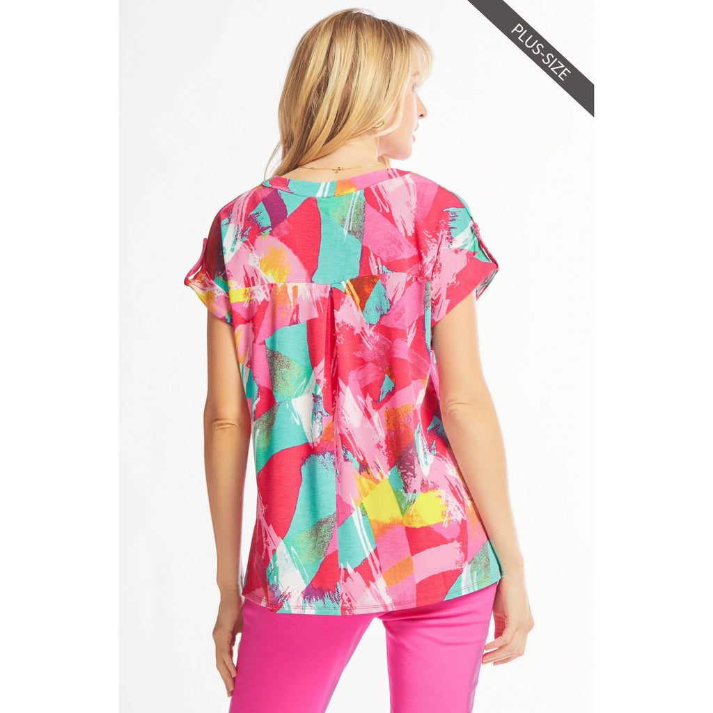 Coral Lizzy Dolman Short Sleeve Wrinkle Free XL-3XL Now $26.99