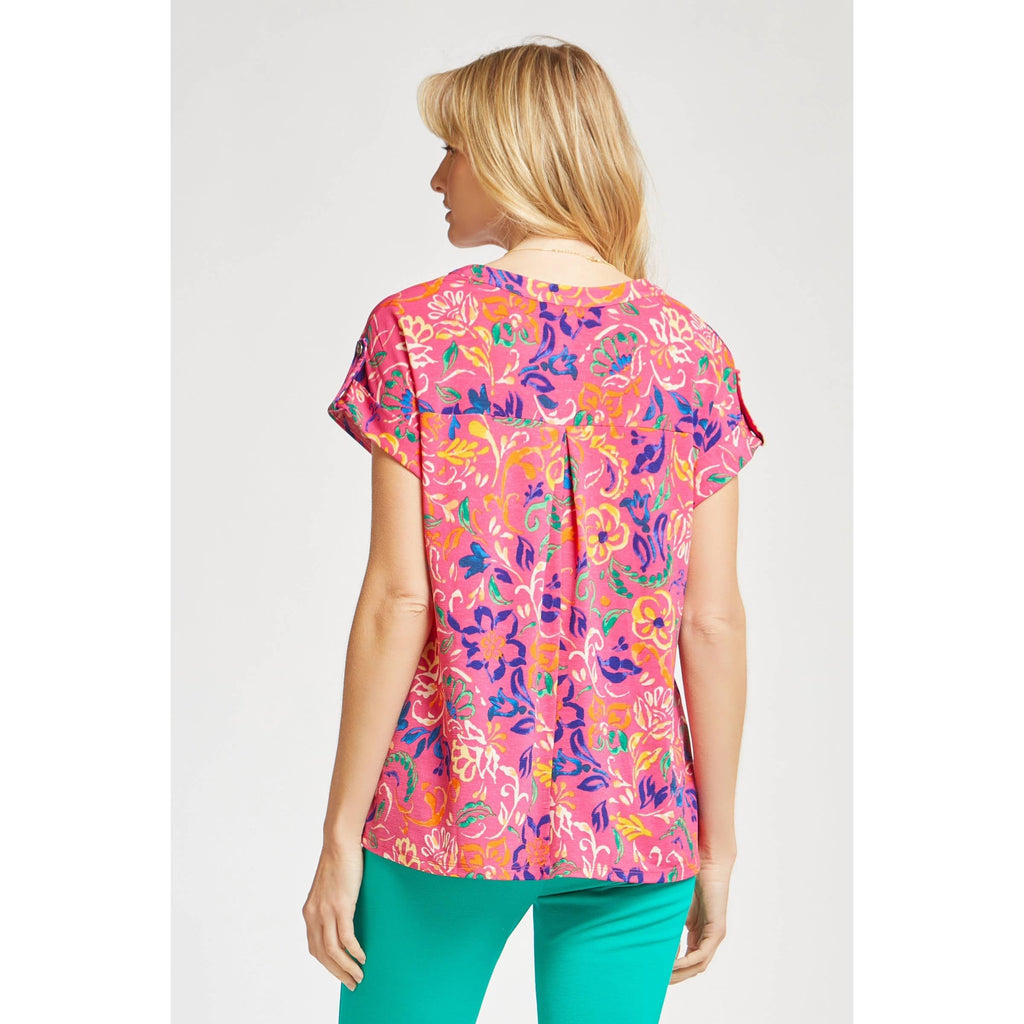 Floral Lizzy Dolman Short Sleeve Wrinkle Free Now $26.99