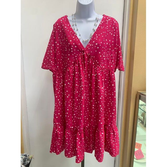 Rosy Polka Dot Dress Plus Size ( 50% off