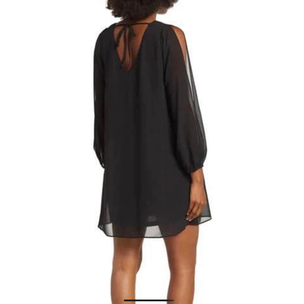 Black Balloon Sleeve Dress /Just in 15% off