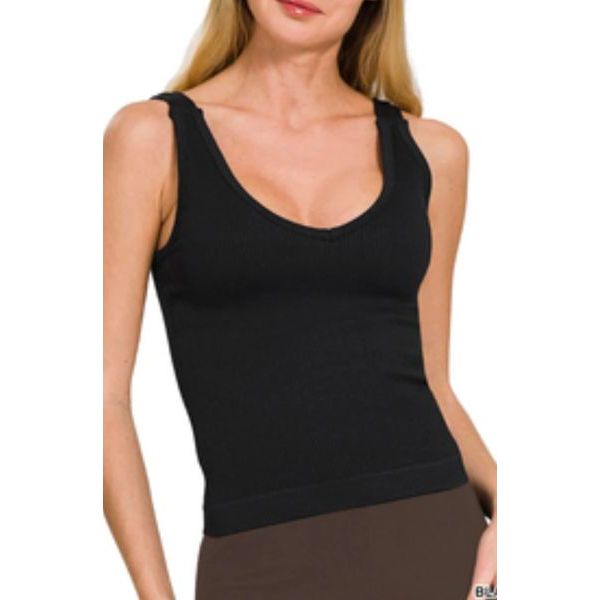 Padded Ribbed Tank Tops 3 Colors