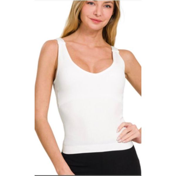 Padded Ribbed Tank Tops 3 Colors