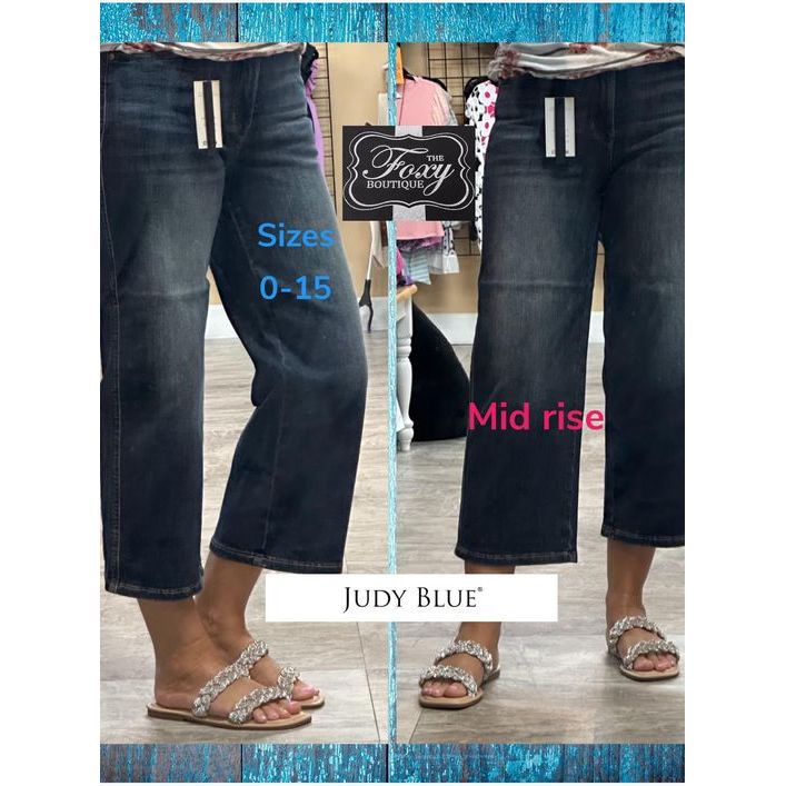 Judy Blue Tummy control Mid Rise Cropped Jeans