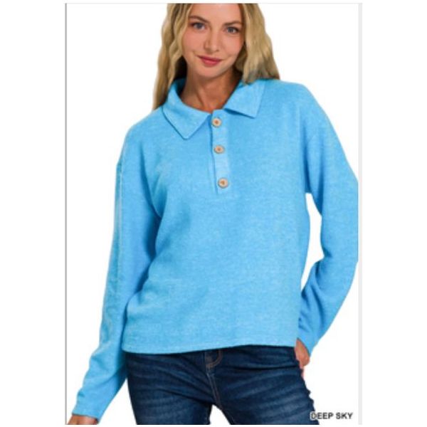 Plush Collared Sweater 2 Great colors