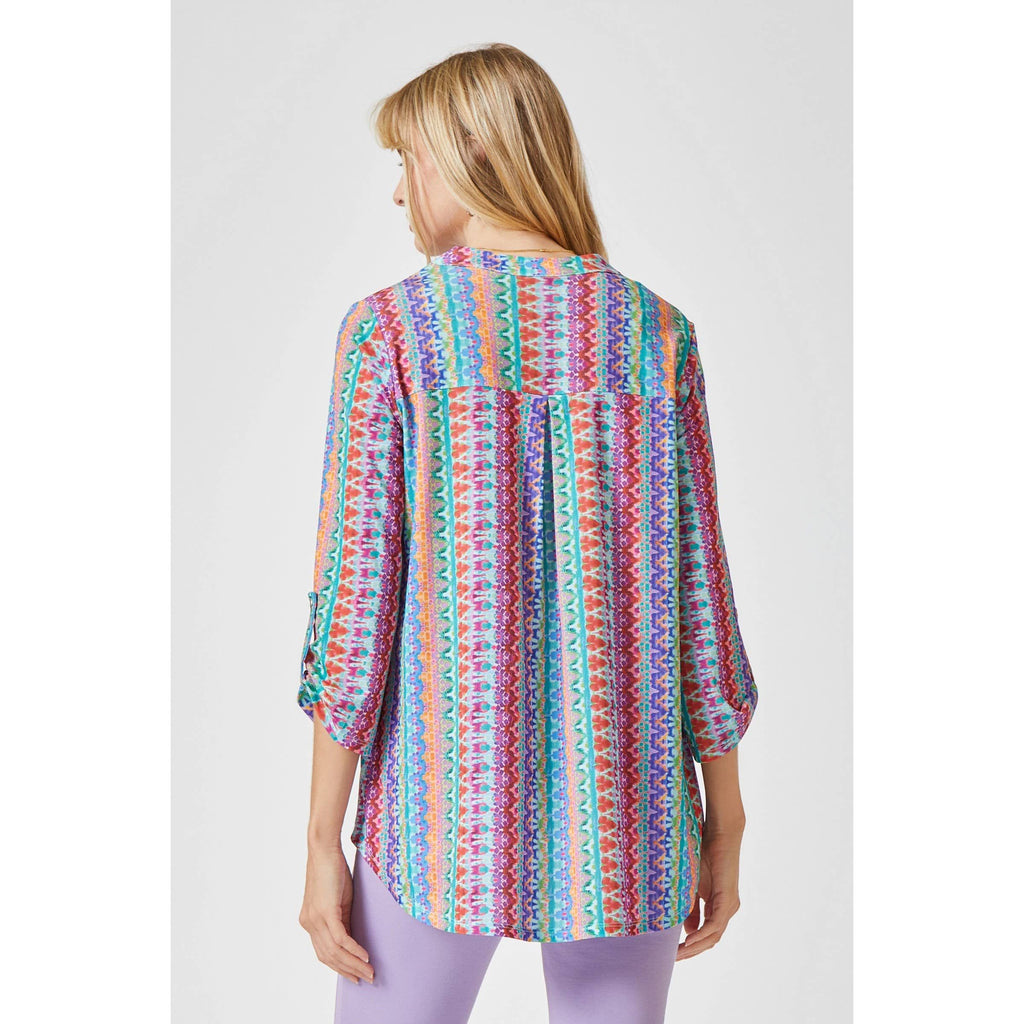 Retro print 3/4 Sleeve Wrinkle-Free LIZZY 2x &3x only Now $6 off