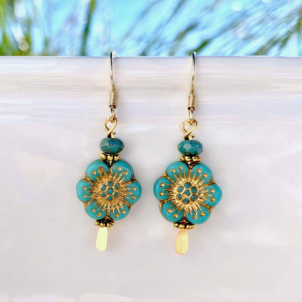 Flower Earrings - 6 Colors: Blue