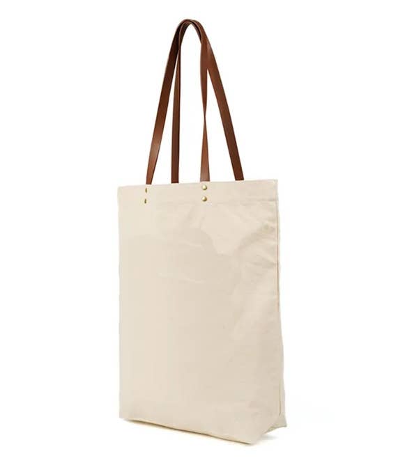 Canvas Leather Tote Bag / Eco friendly Bag / Reusable