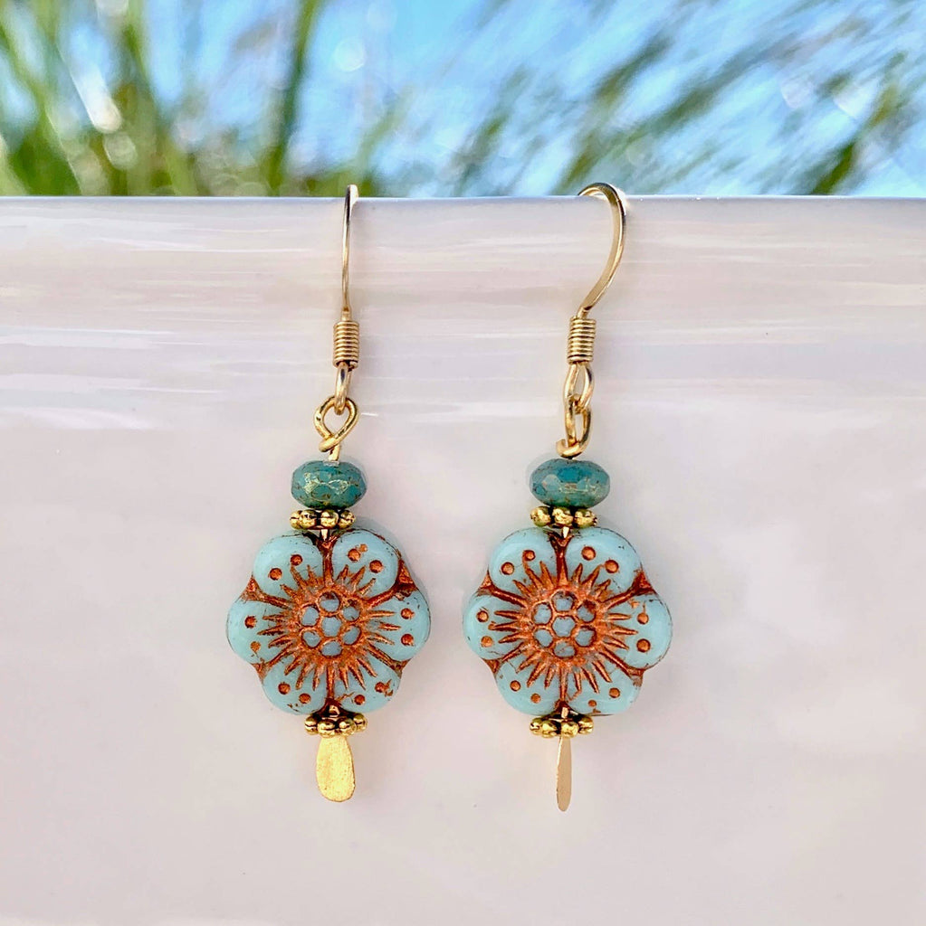 Flower Earrings - 6 Colors: Blue