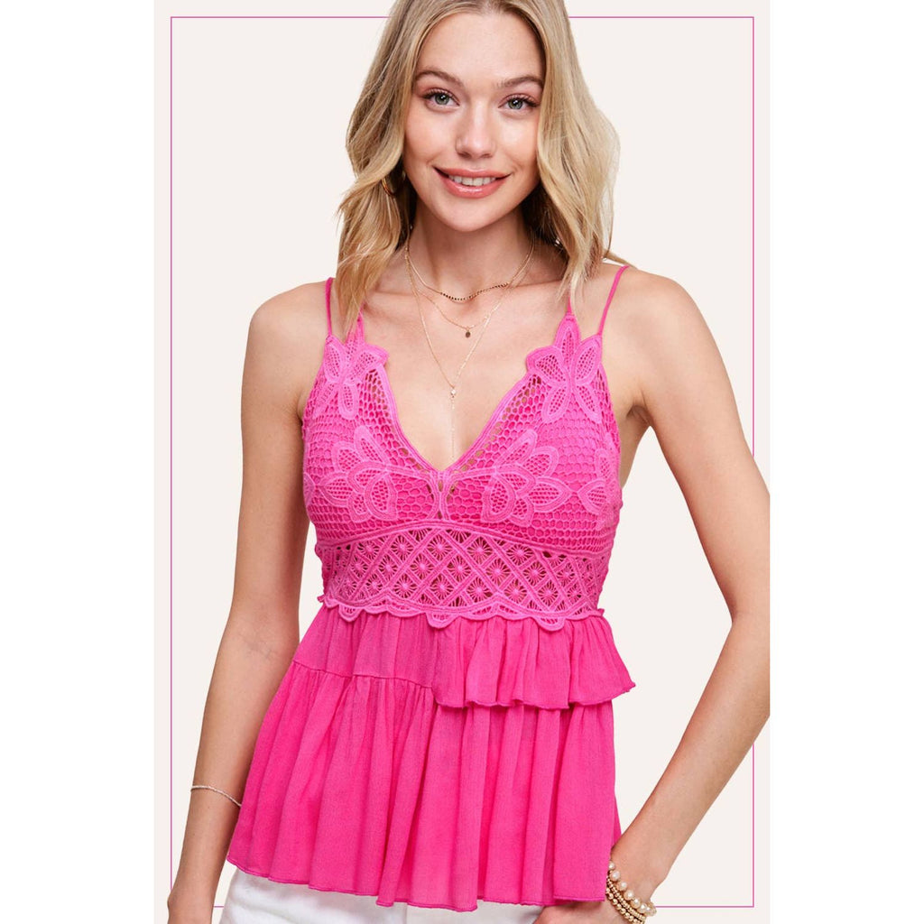 Crochet Bralette Flowy Top with Adjustable Straps 2 Colors Now $26.99