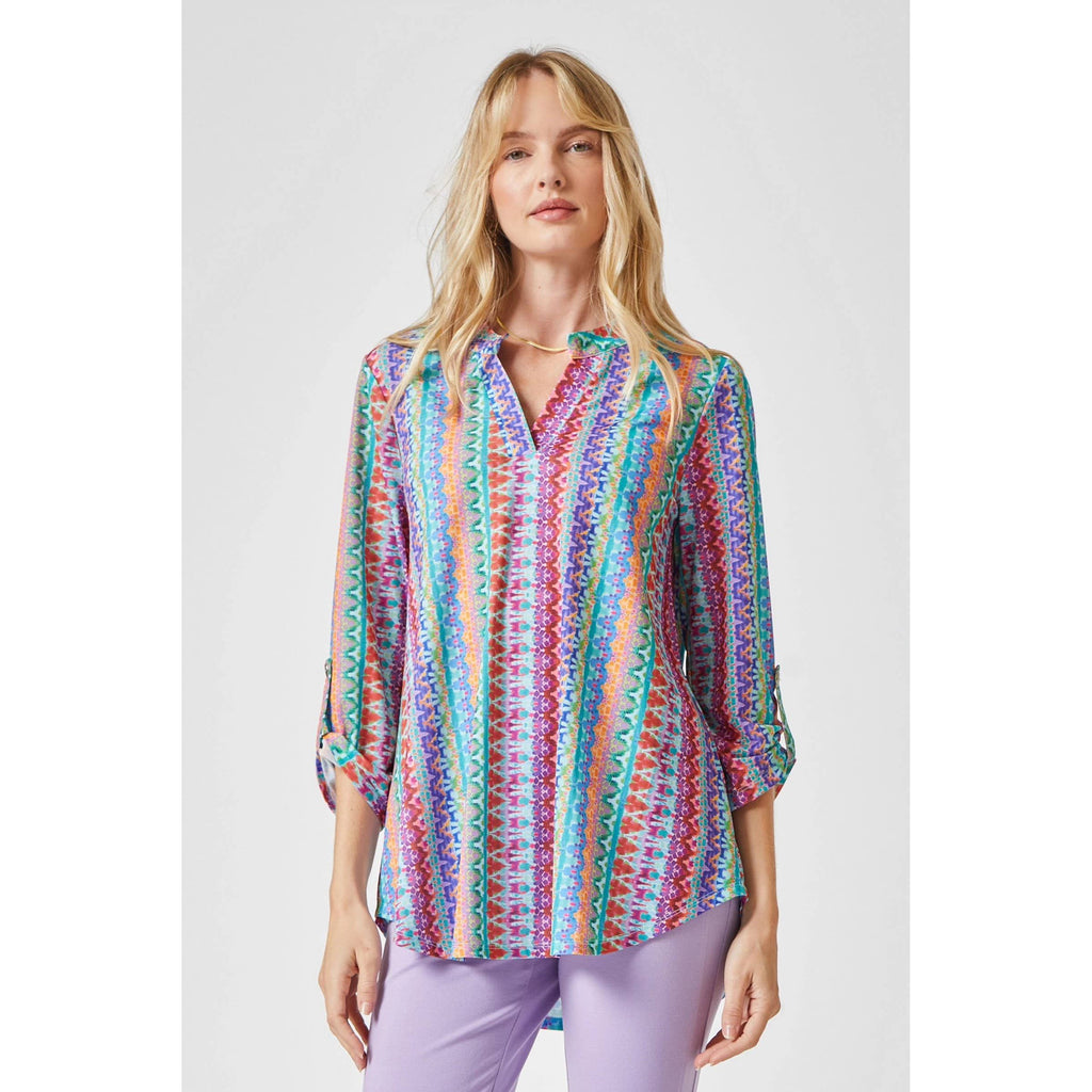 Retro print 3/4 Sleeve Wrinkle-Free LIZZY PLUS SIZE Top