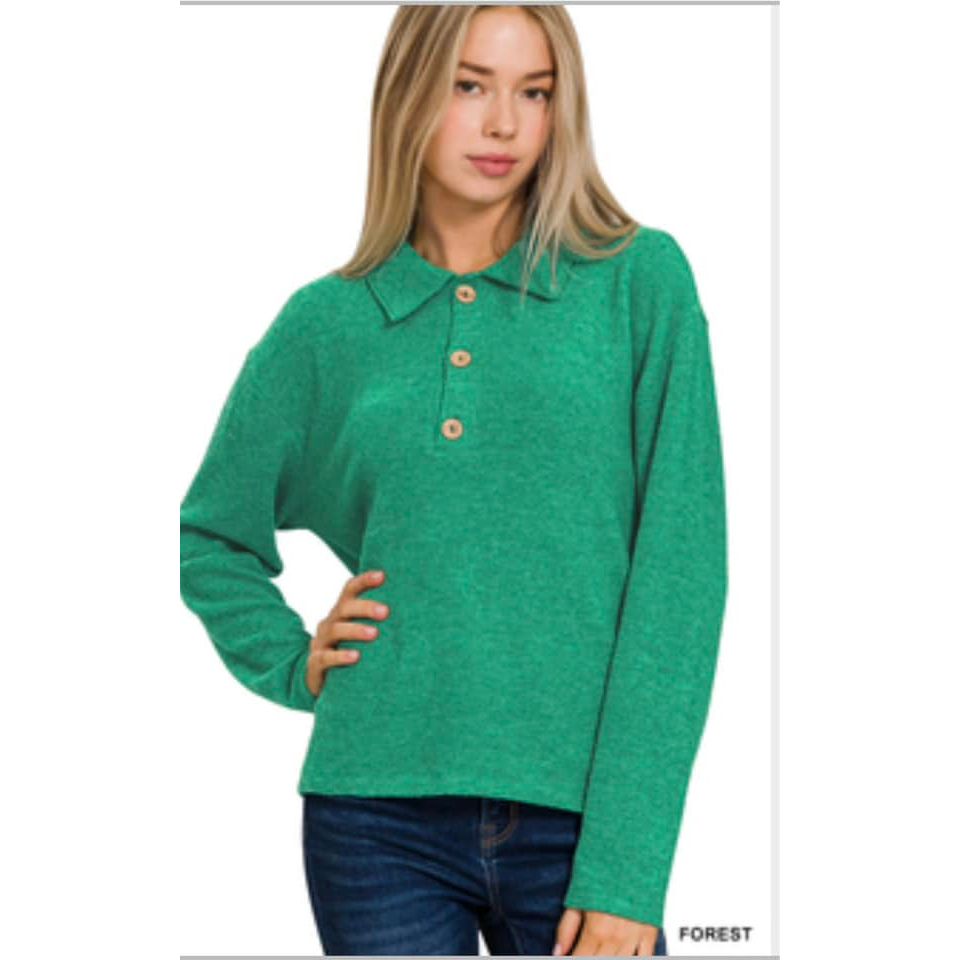 Plush Collared Sweater Now 4 Great colors