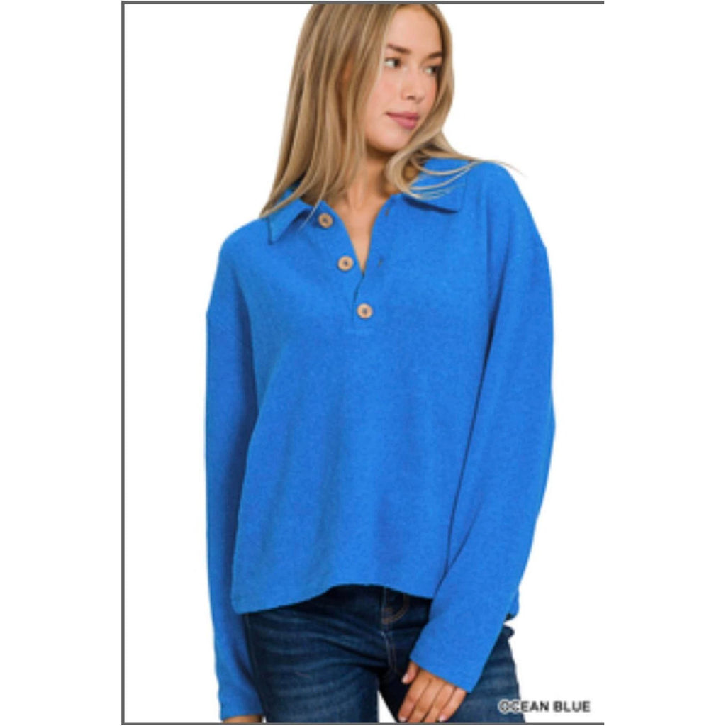 Plush Collared Sweater Now 4 Great colors