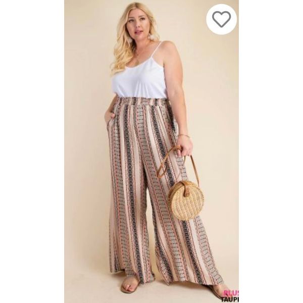 Crinkle Rayon Print  Plus Size Pants NOW 15% off