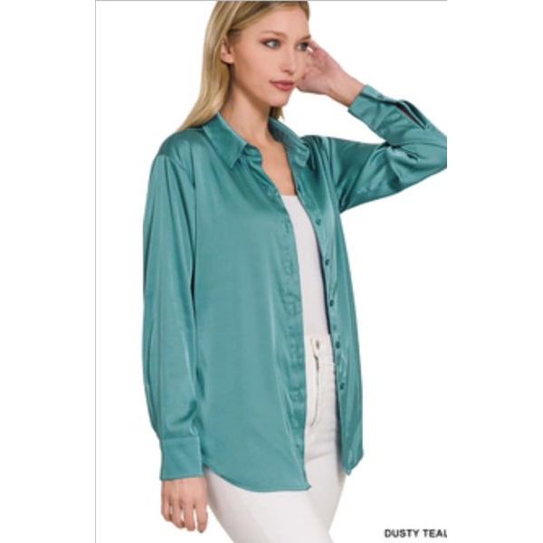 Satin Charmeuse Button Shirts