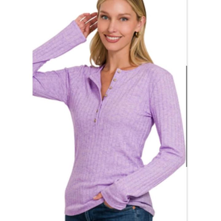 Ribbed Knit Button Down Tops 2 Great Colors ~ Restocked