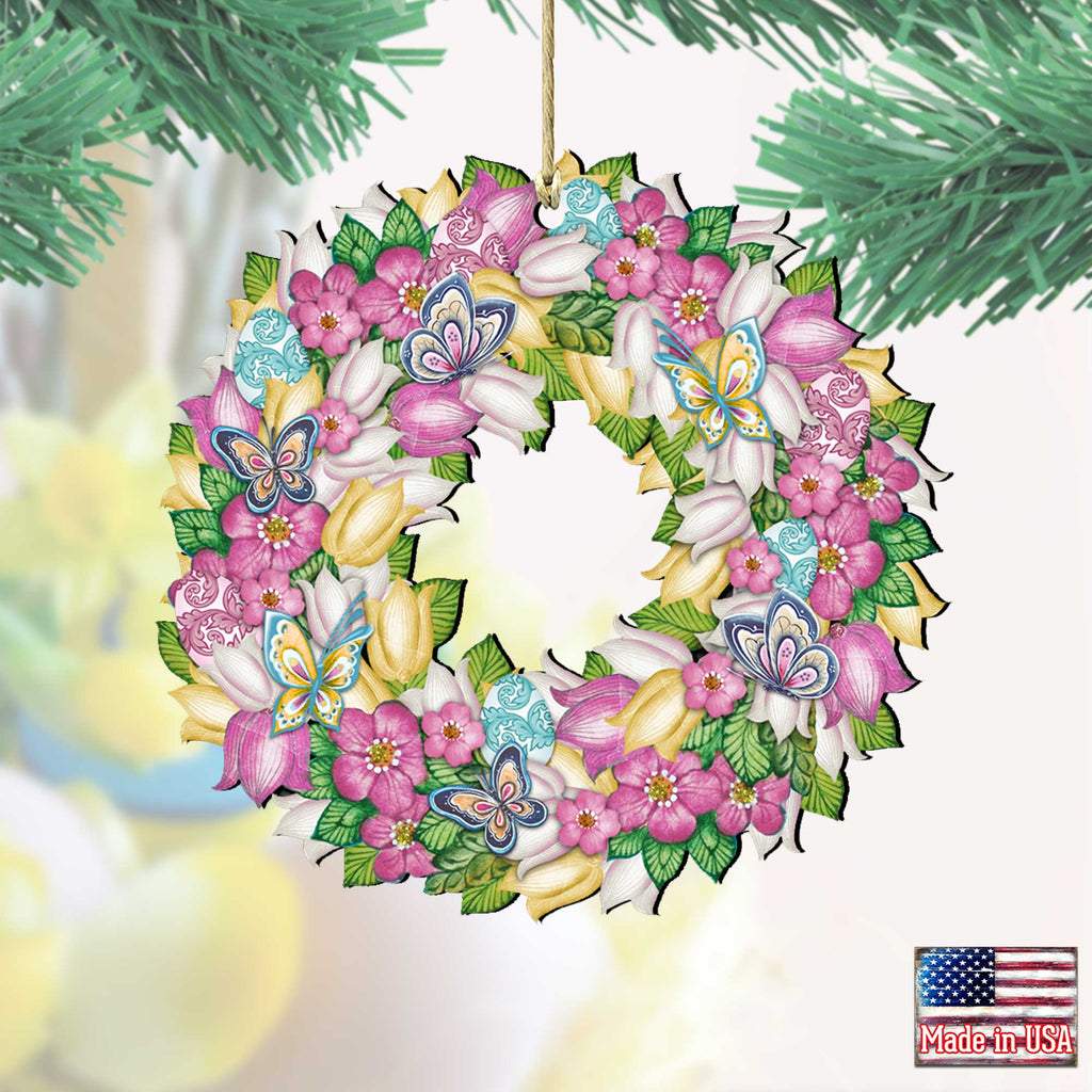 Spring Wreath Wooden Ornament by G DeBrekht